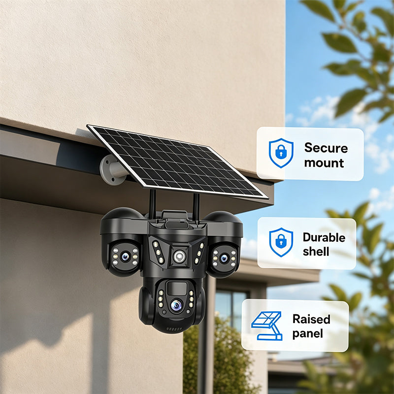 Triple Lens Solar WiFi Security Camera
