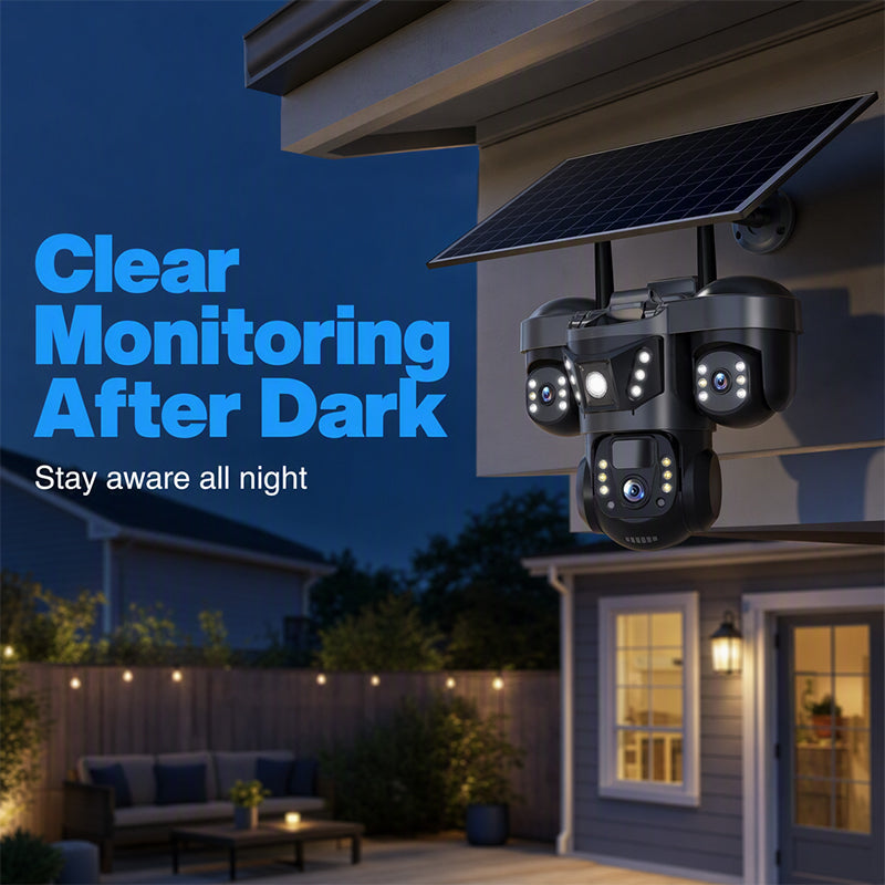 Triple Lens Solar WiFi Security Camera