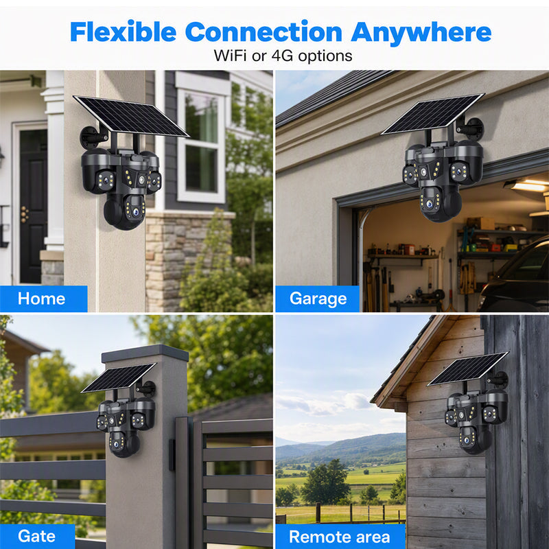 Triple Lens Solar WiFi Security Camera