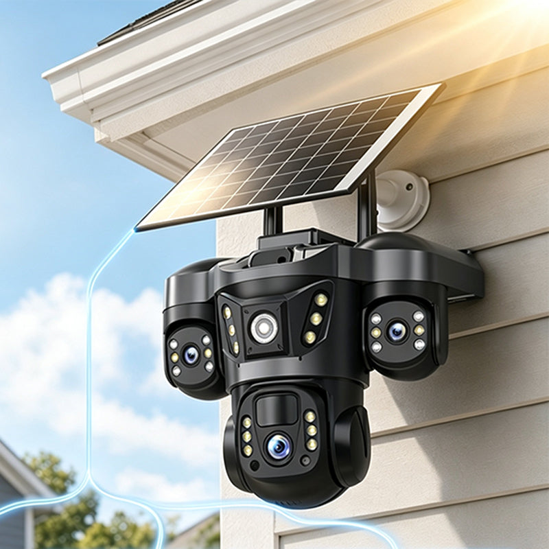 Triple Lens Solar WiFi Security Camera