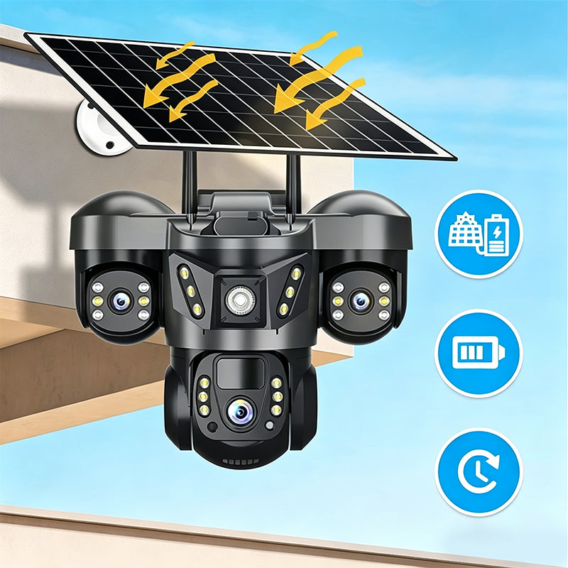 Triple Lens Solar WiFi Security Camera