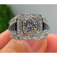 Elegant Sparkly Square Halo Ring