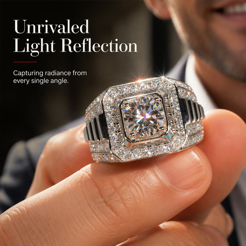 Elegant Sparkly Square Halo Ring