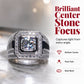 Elegant Sparkly Square Halo Ring