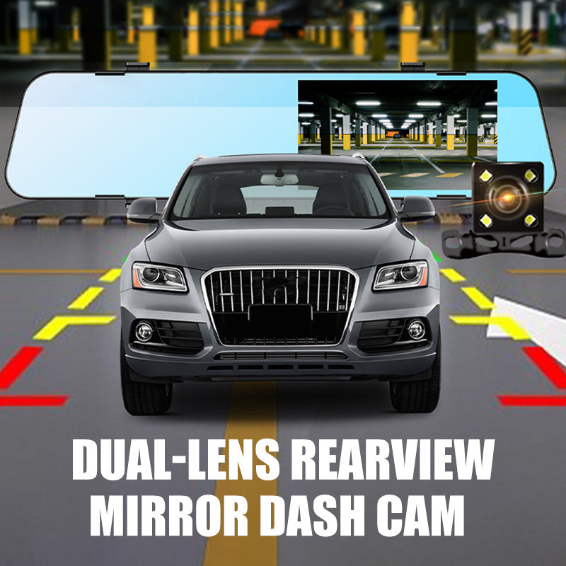 Dual-Lens Rearview Mirror Dash Cam