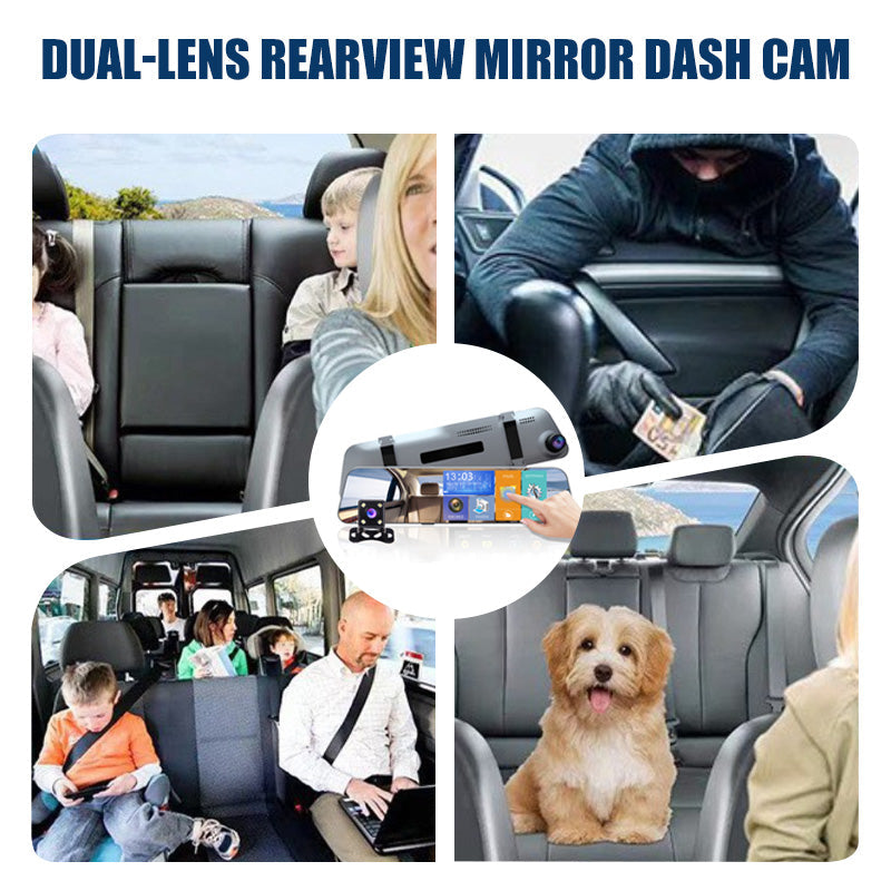 Dual-Lens Rearview Mirror Dash Cam