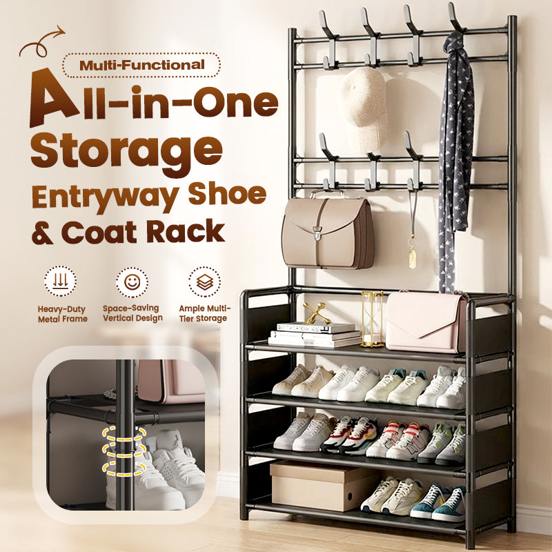Multi-Functional Entryway Shoe & Coat Rack