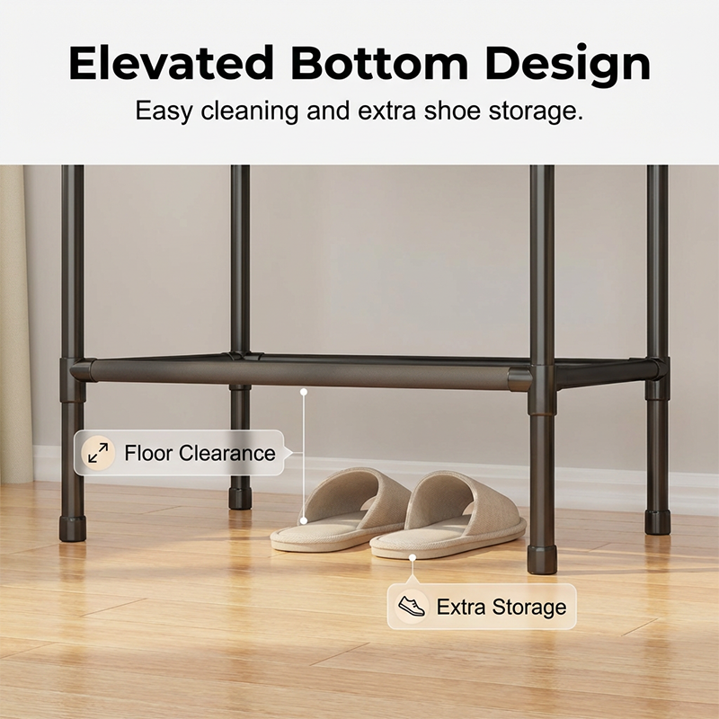 Heavy-Duty Freestanding Clothes Rack with Shelves