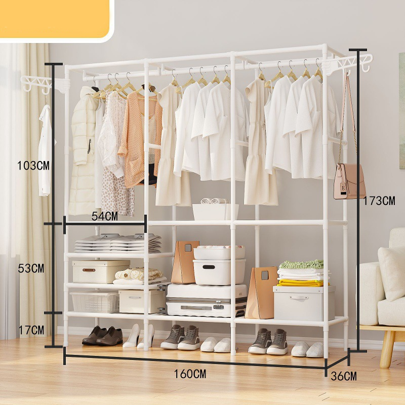 Heavy-Duty Freestanding Clothes Rack with Shelves
