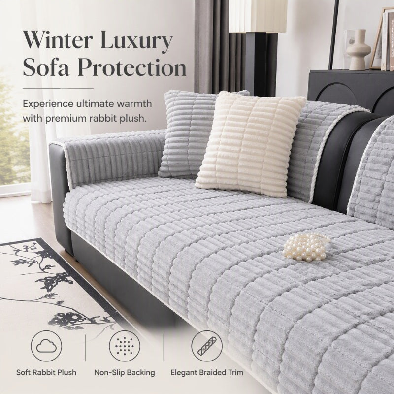 Non-Slip Plush Sofa Cushion Cover
