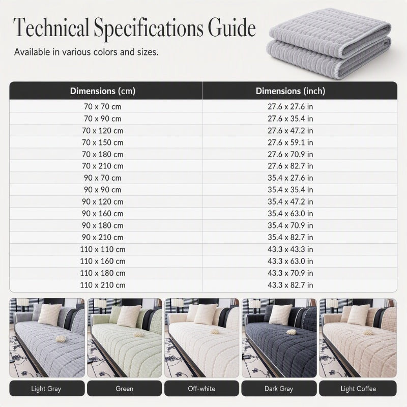 Non-Slip Plush Sofa Cushion Cover