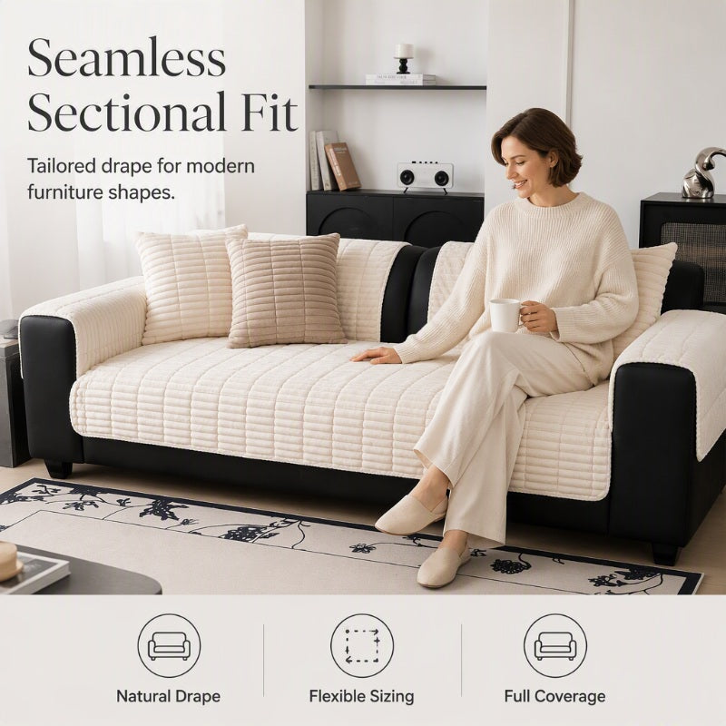 Non-Slip Plush Sofa Cushion Cover