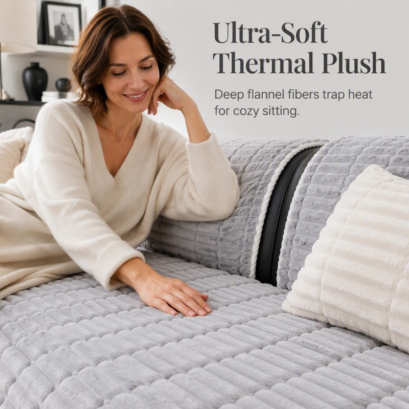 Non-Slip Plush Sofa Cushion Cover