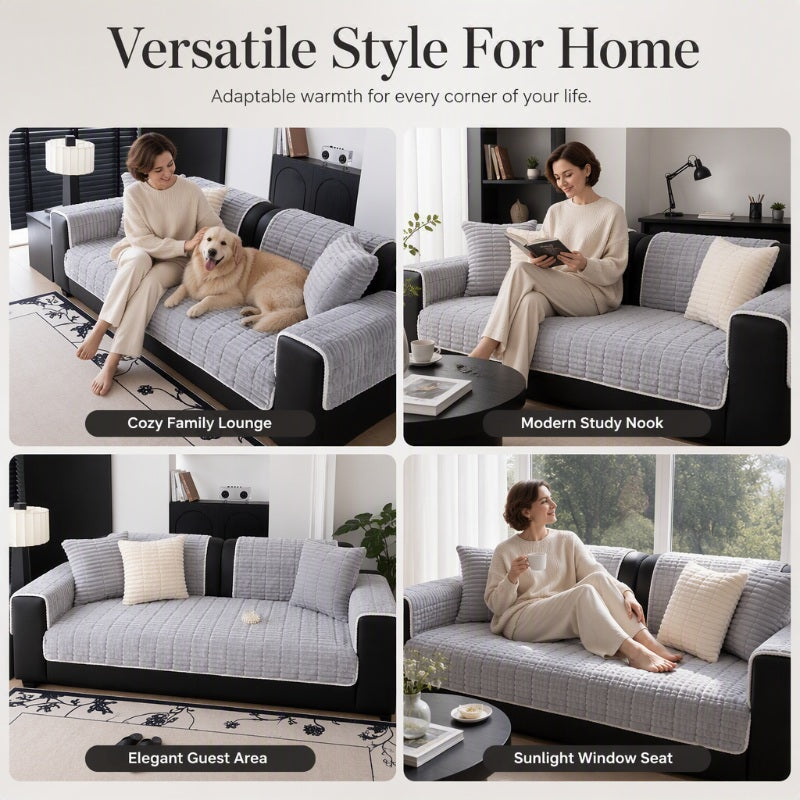 Non-Slip Plush Sofa Cushion Cover