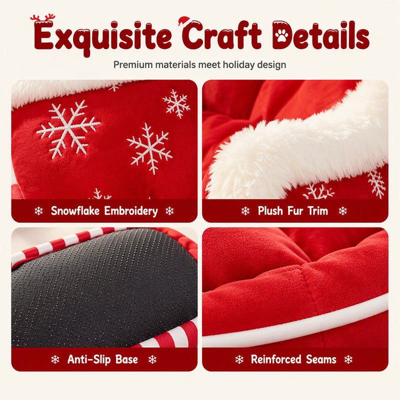 📢📢50% OFF !! ⏰Christmas Sleigh Pet Bed with Removable Cushion