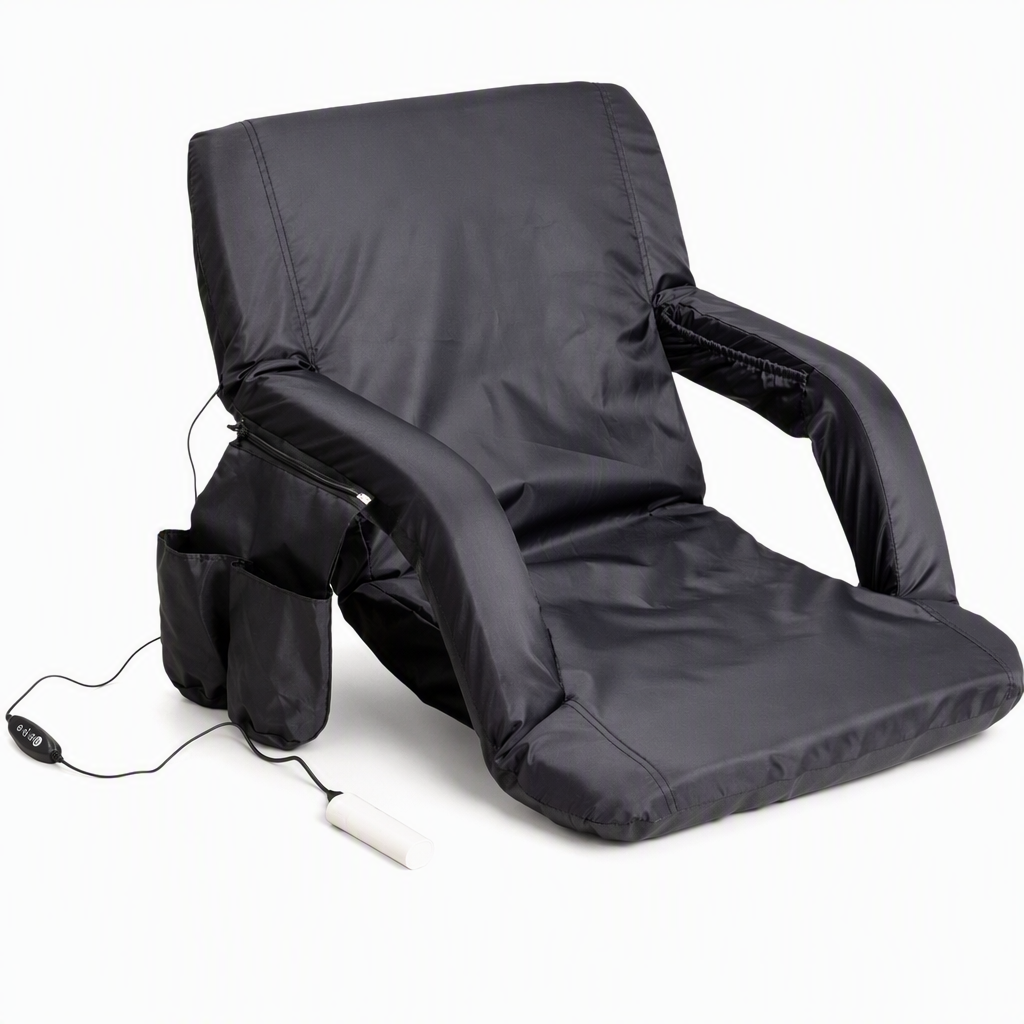 📢📢Limited Time on Sale！⏰ Heated Stadium Seat: Portable Foldable Chair with Backpack Straps, USB Heating, 5 Angles, Waterproof for Outdoor Events
