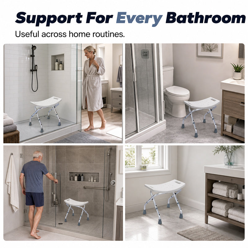 🪑 50% OFF! 🚿 Foldable Shower Chair – Heavy-duty, rustproof & stable ✨