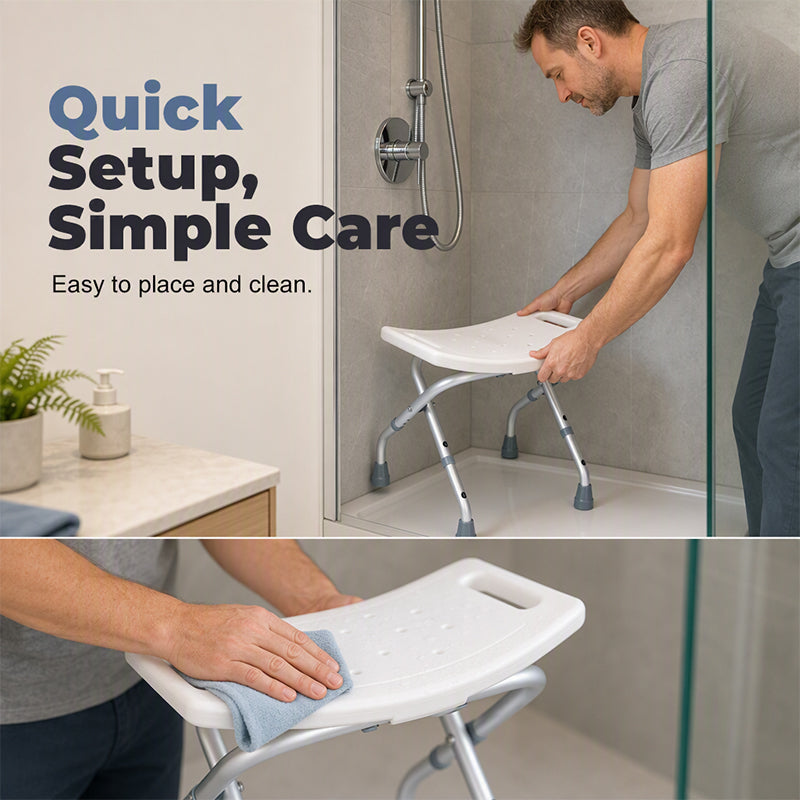 🪑 50% OFF! 🚿 Foldable Shower Chair – Heavy-duty, rustproof & stable ✨