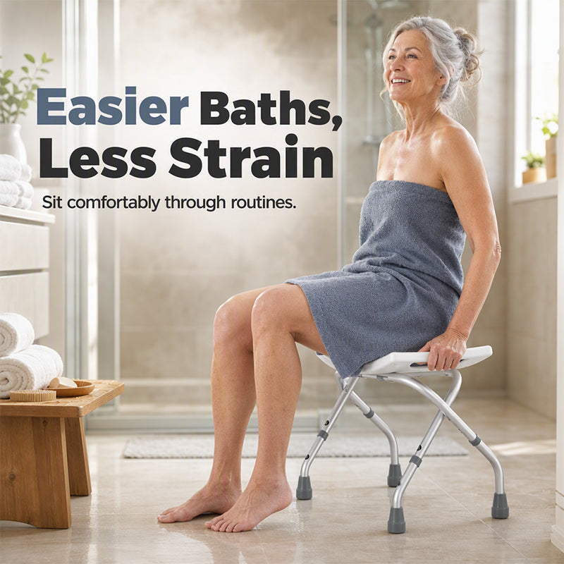 🪑 50% OFF! 🚿 Foldable Shower Chair – Heavy-duty, rustproof & stable ✨