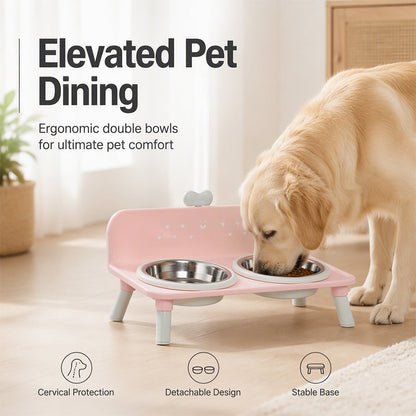 🐾 Save 50%! 🥣 Elevated Pet Bowls – Detachable & double‑bowl design ✨