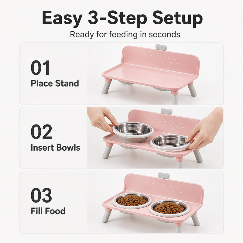 🐾 Save 50%! 🥣 Elevated Pet Bowls – Detachable & double‑bowl design ✨