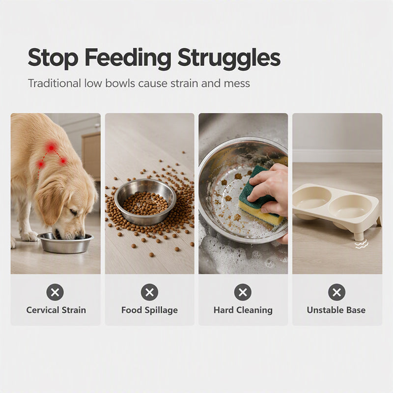 🐾 Save 50%! 🥣 Elevated Pet Bowls – Detachable & double‑bowl design ✨