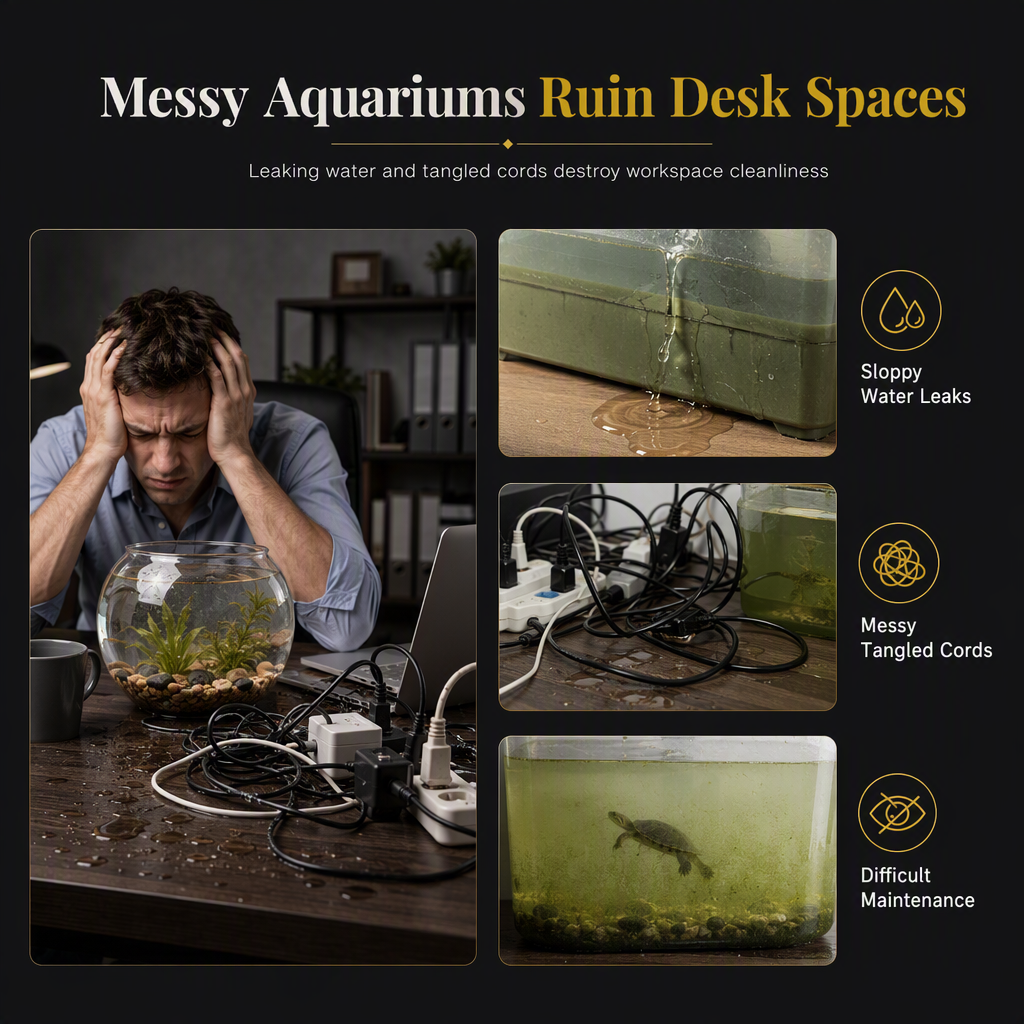 🐠 50% OFF! ✨ Transparent Panoramic Desktop Fish Tank – Crystal-Clear AS Material, Dual-Function Top Lid & Impact-Resistant Build – Modern Living Decor for Desk & Home 🏠