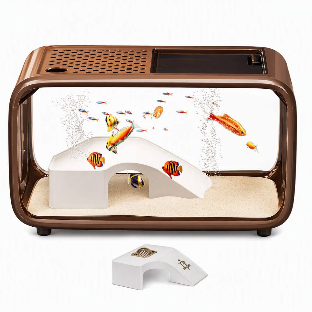 🐠 50% OFF! ✨ Transparent Panoramic Desktop Fish Tank – Crystal-Clear AS Material, Dual-Function Top Lid & Impact-Resistant Build – Modern Living Decor for Desk & Home 🏠