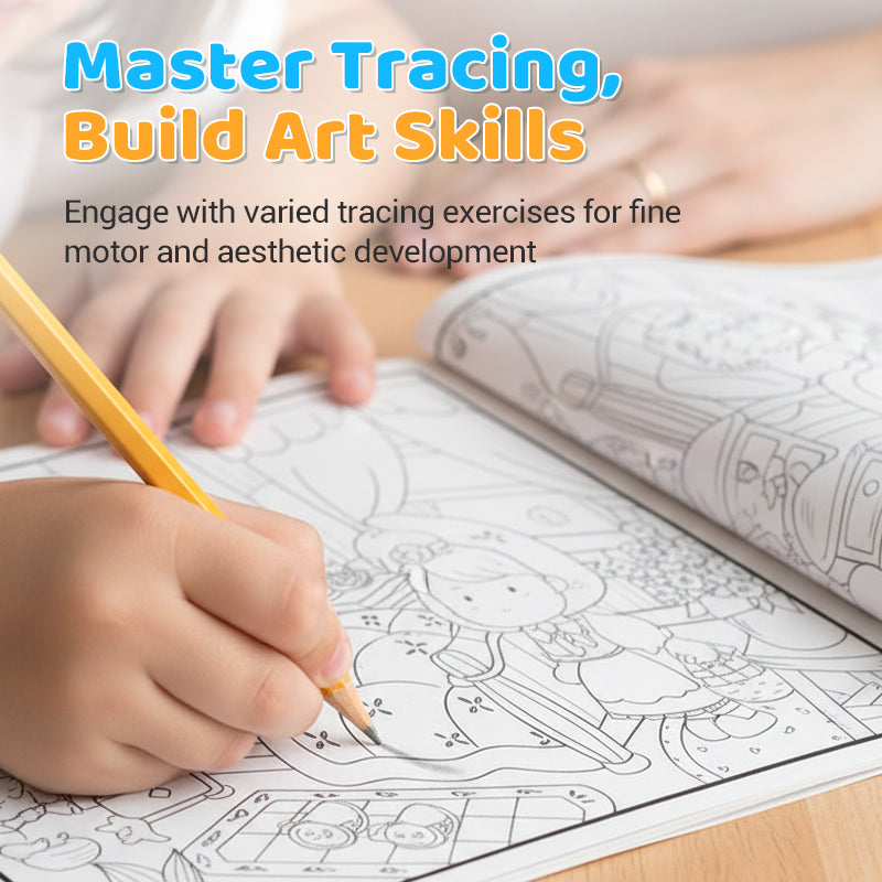 Kids Tracing & Coloring Book Set