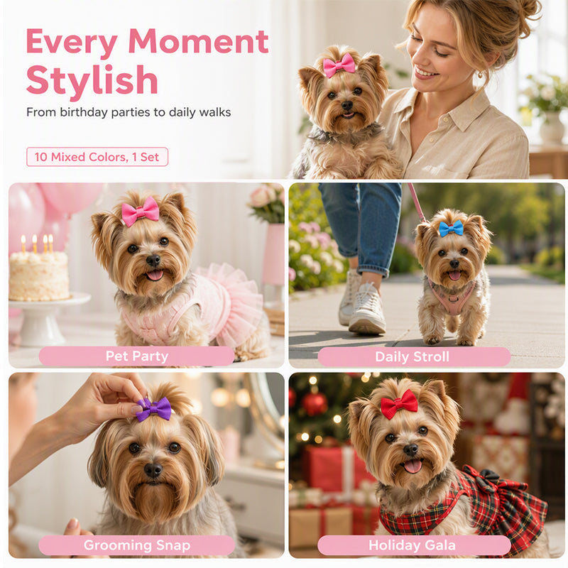 Cute Pet Bowknot Hair Clips for Dogs and Cats