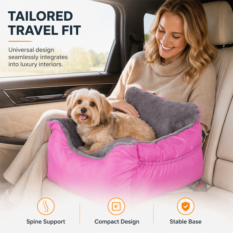 🐾 Save 50%! 🚗 Car Pet Booster Seat – Half-enclosed & travel-safe ✨