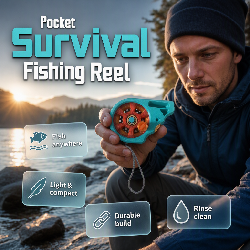 Portable Rodless Pocket Fishing Reel Device