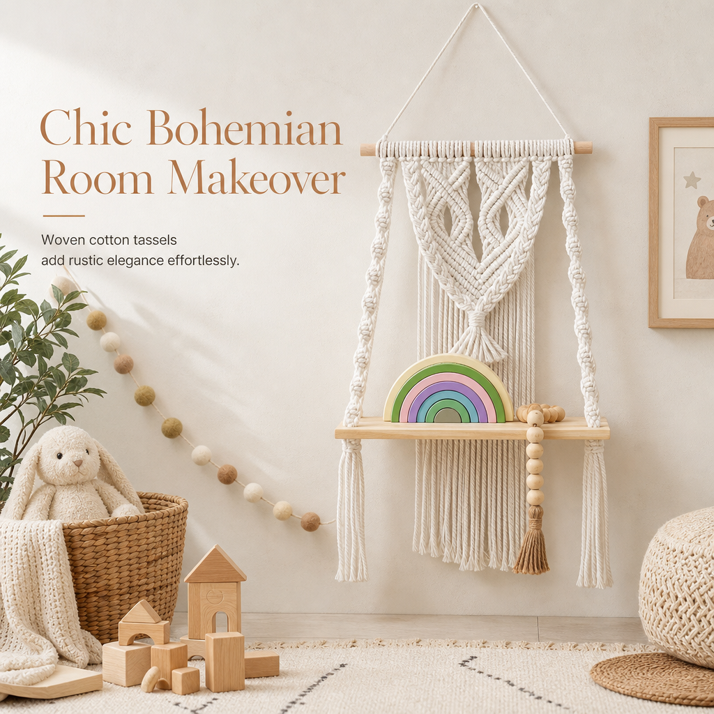 ⏳🔥LIMITED-TIME 49% OFF! ⏰Bohemian Handwoven Floating Shelf🌿
