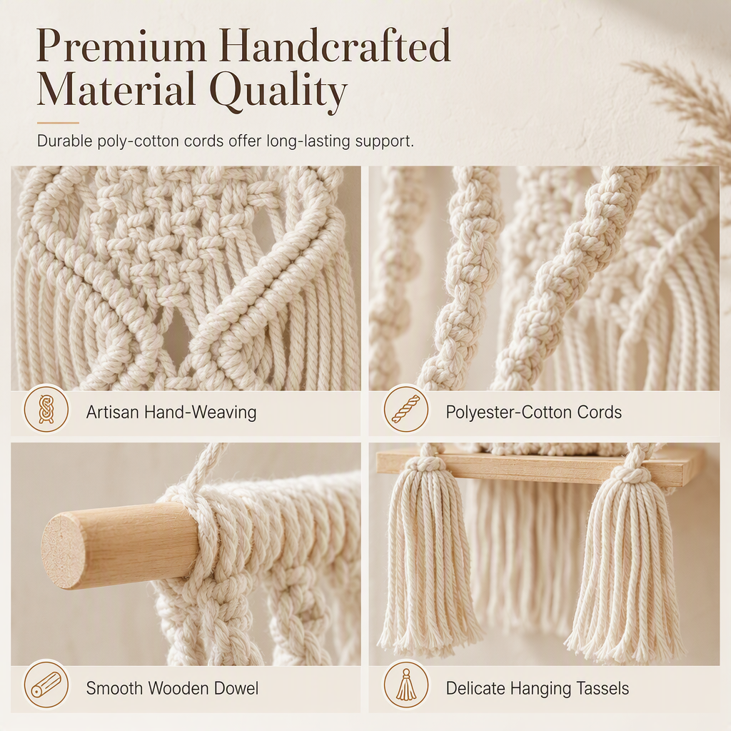 ⏳🔥LIMITED-TIME 49% OFF! ⏰Bohemian Handwoven Floating Shelf🌿