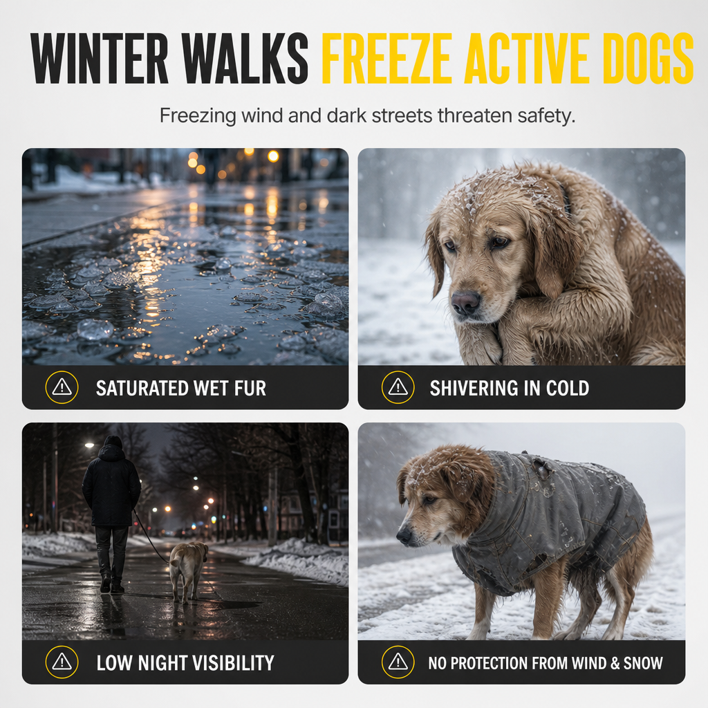 Thickened Warm Winter Dog Coat Cotton Padded for Medium and Large Dogs