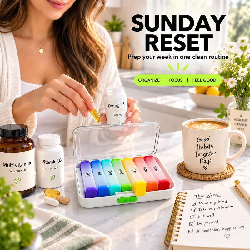 ⏳ LIMITED-TIME 50% OFF! 💊 7-Day Detachable Pill Organizer – Colour Coded, Portable & Light Resistant, Stay Organised All Week ✨
