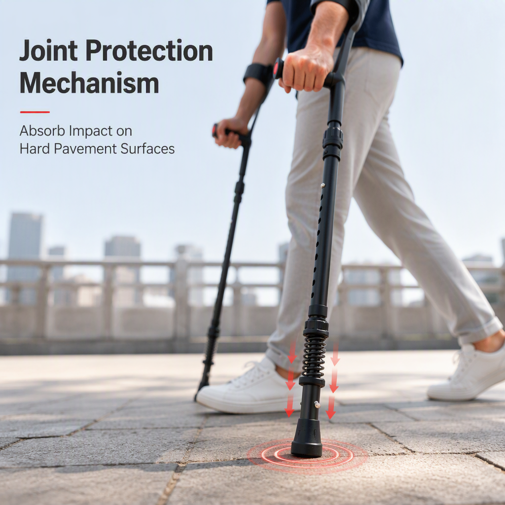 🦽 LIMITED-TIME 50% OFF! 💨 Folding Forearm Crutches – Spring Shock Absorb, Aluminum Frame, Slip-resistant ✨