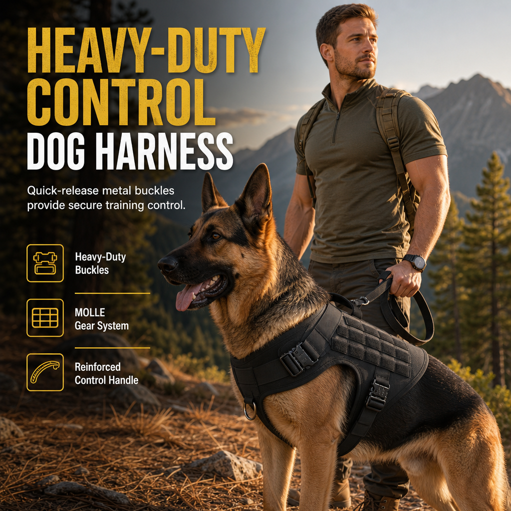 ⏳Limited-time 50% off💥Tactical Dog Harness Heavy Duty Pet Working Vest for Medium and Large Dogs Quick Release Training Vest for Outdoor Activities