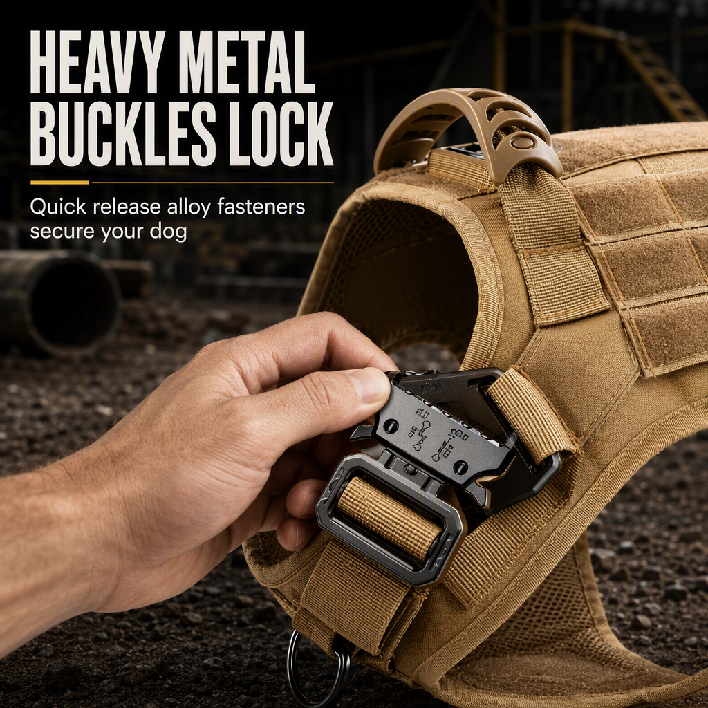 ⏳Limited-time 50% off💥Tactical Dog Harness Heavy Duty Pet Working Vest for Medium and Large Dogs Quick Release Training Vest for Outdoor Activities
