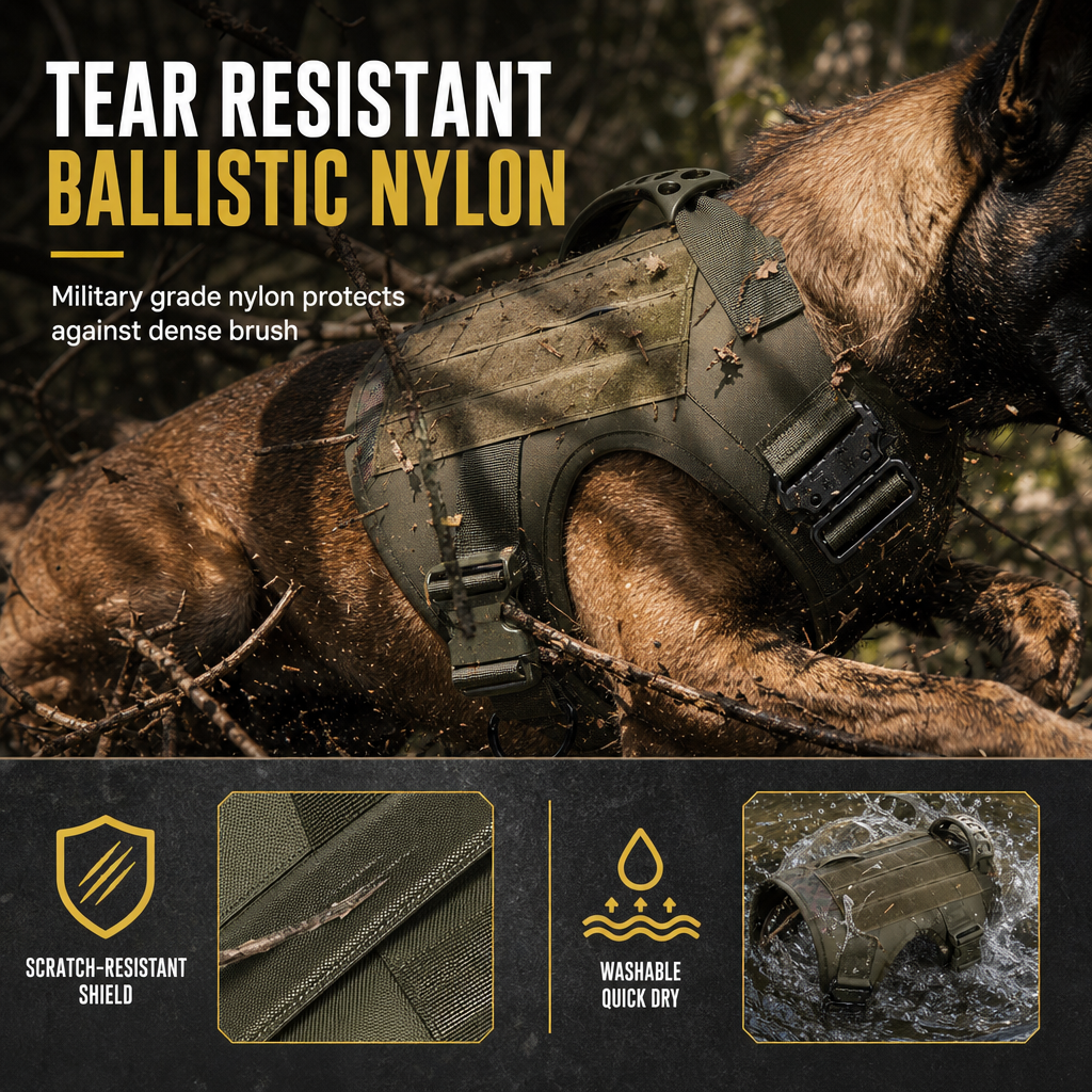 ⏳Limited-time 50% off💥Tactical Dog Harness Heavy Duty Pet Working Vest for Medium and Large Dogs Quick Release Training Vest for Outdoor Activities