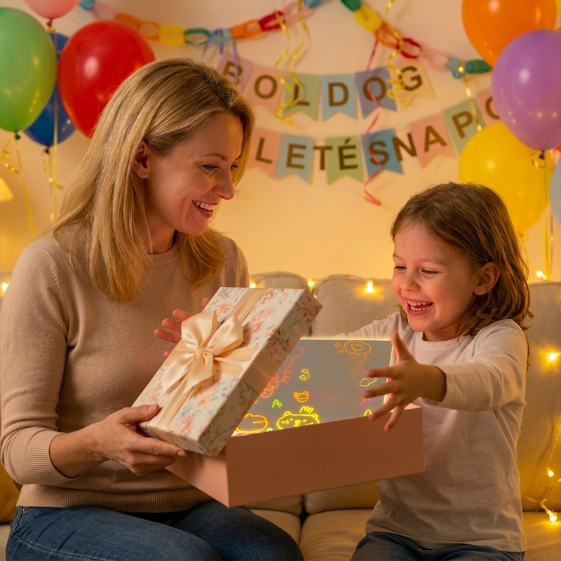 🎄 Christmas Special: 50% OFF | Kids LED Erasable Drawing Board – Reusable Acrylic Night Light 🎨