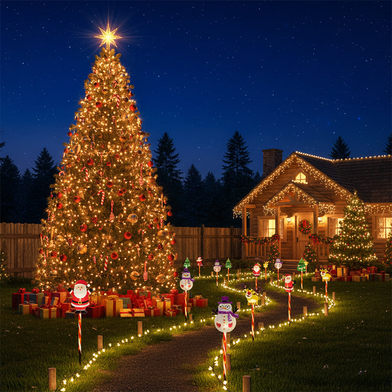 📢 50% OFF!! ⏰ Warm Glow Festive Garden Stake Lights – Outdoor Holiday Decoration ✨