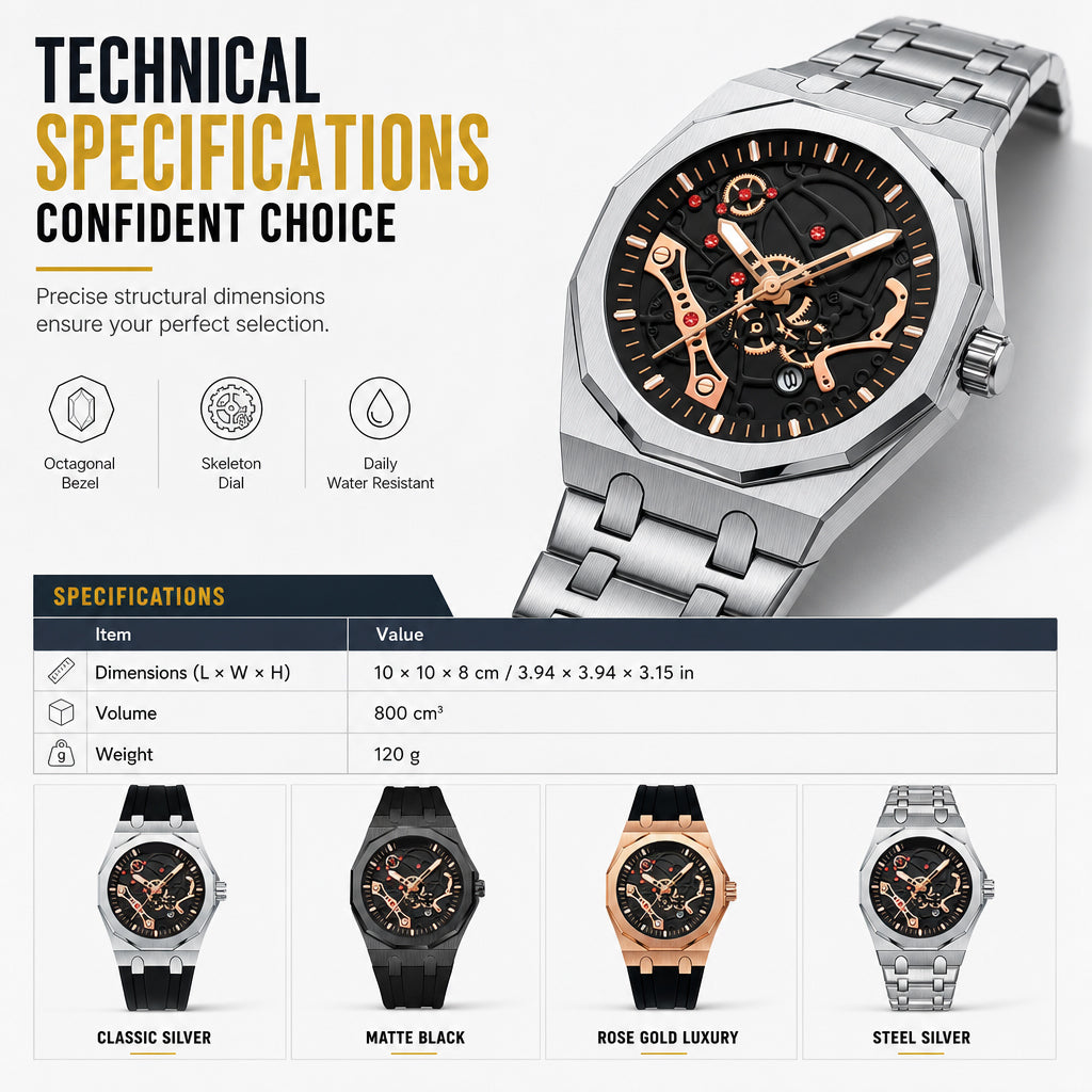 ⌚Men's Sport Quartz Watch with Mechanical Style Luminous Hands Date Calendar and Water Resistance
