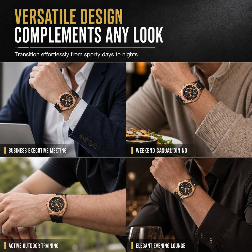⌚Men's Sport Quartz Watch with Mechanical Style Luminous Hands Date Calendar and Water Resistance