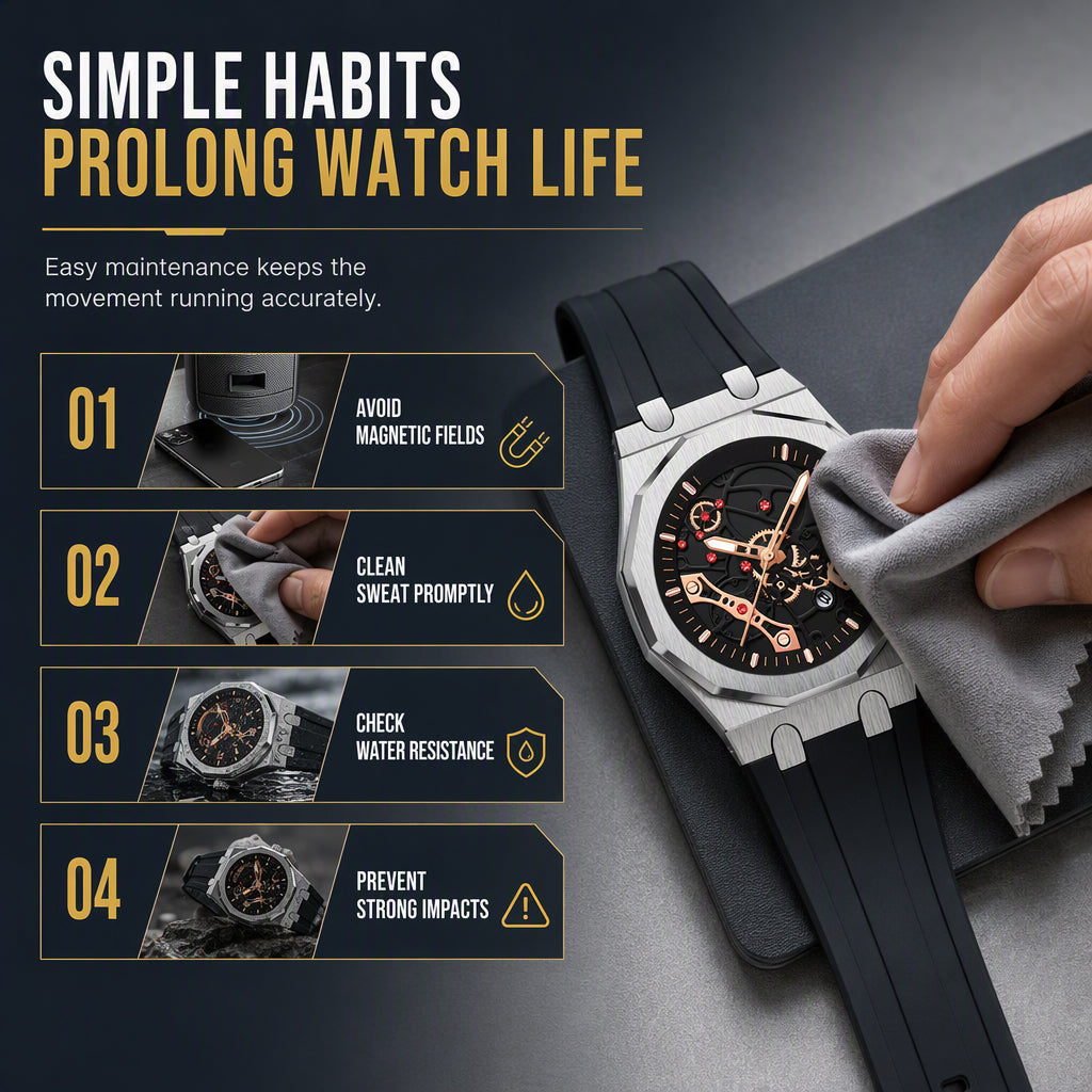 ⌚Men's Sport Quartz Watch with Mechanical Style Luminous Hands Date Calendar and Water Resistance