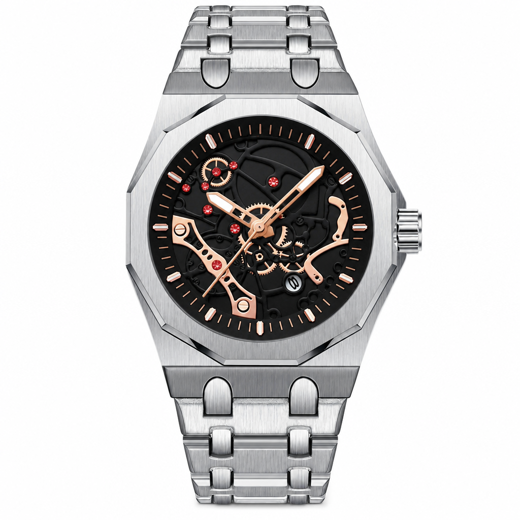 ⌚Men's Sport Quartz Watch with Mechanical Style Luminous Hands Date Calendar and Water Resistance