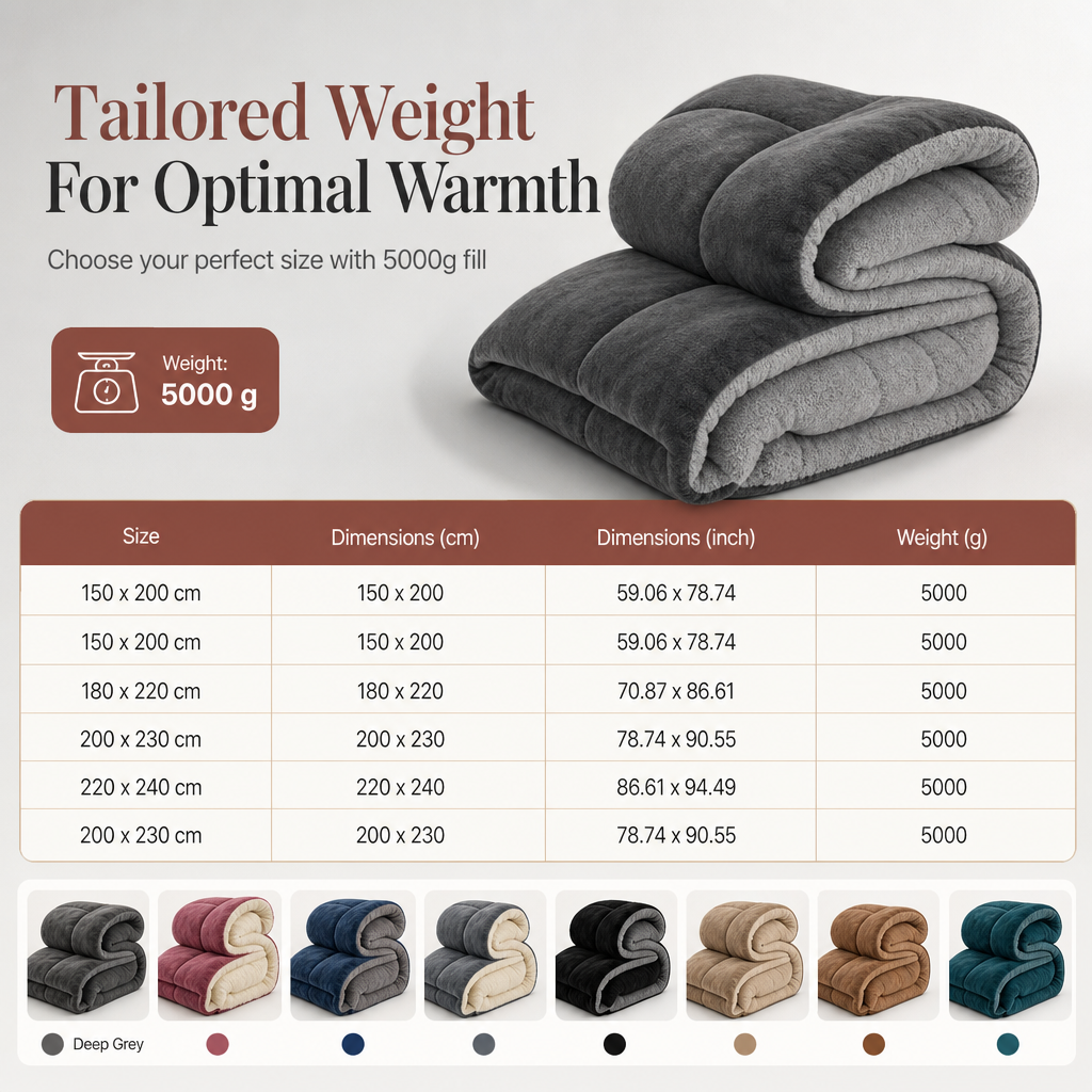 Thick Warm Milk Velvet Winter Comforter Solid Color Soft Fleece Quilt Duvet Insert