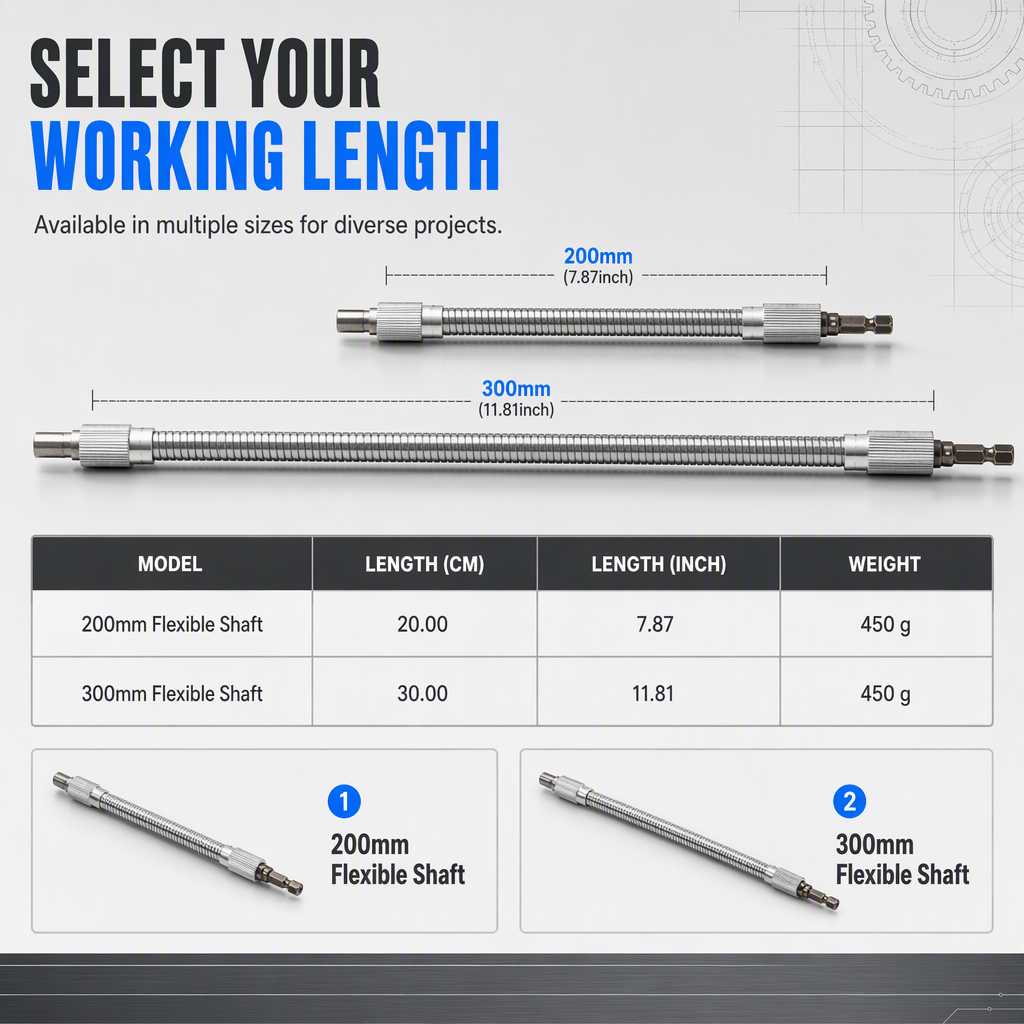 🔩 LIMITED-TIME 50% OFF! 💪 Universal Metal Flexible Shaft Extension Rod – 360° Bend, High Torque, Hex Fit ✨