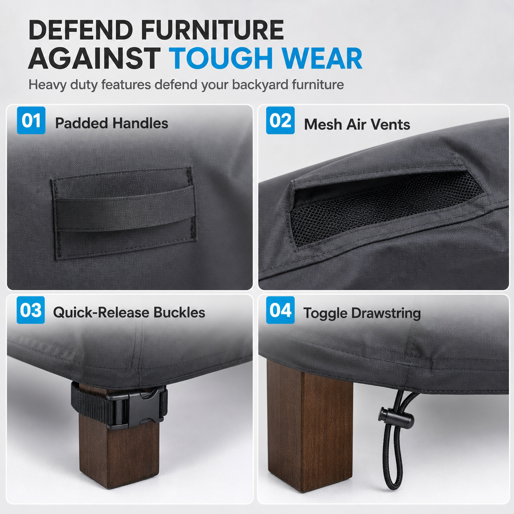 📢📢50% OFF !! ⏰Waterproof Outdoor Patio Chair Cover Sun Protection and Dustproof Furniture Cover for Lawn Chairs and Sofas