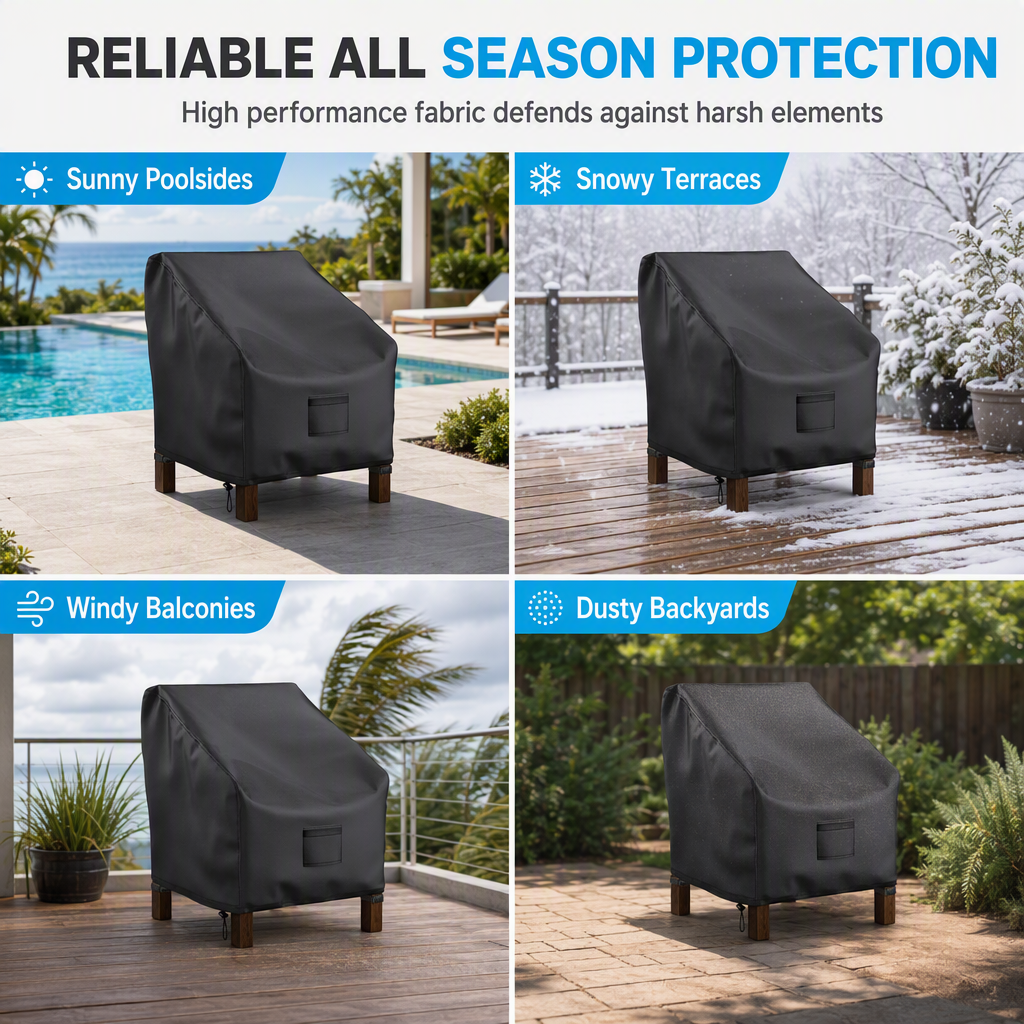 📢📢50% OFF !! ⏰Waterproof Outdoor Patio Chair Cover Sun Protection and Dustproof Furniture Cover for Lawn Chairs and Sofas